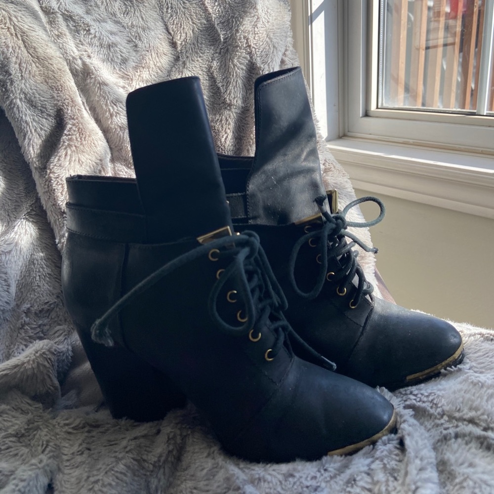 Lace Up Heel Boots